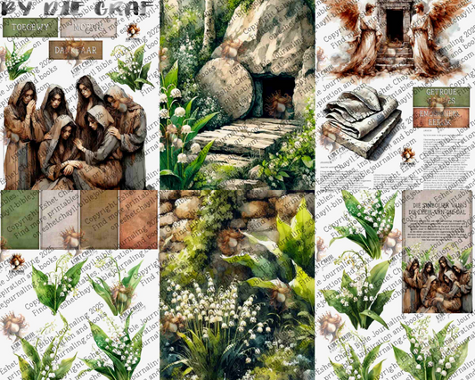 WOB PRINTABLE #P47 WOMAN AT THE GRAVE (DETAILED FACES) - AFRIKAANS