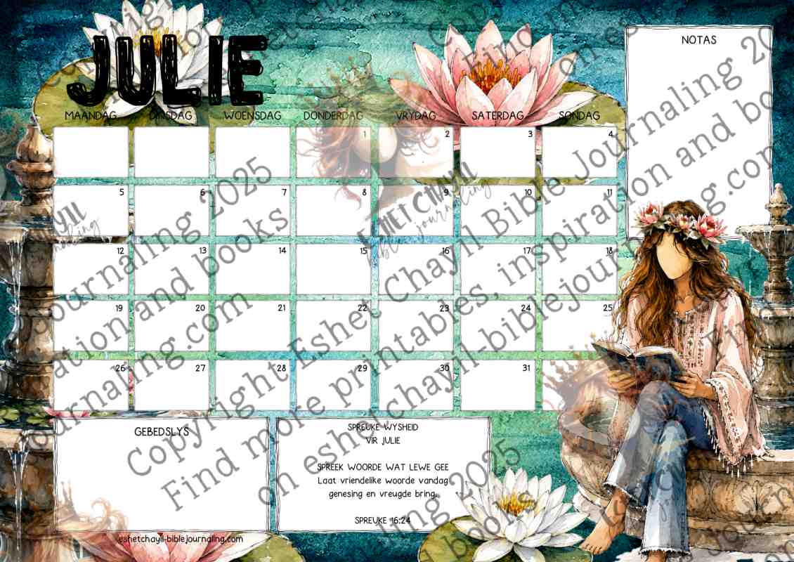 2027 Spreuke Kalender | Drukbare Christelike Kalender PDF
