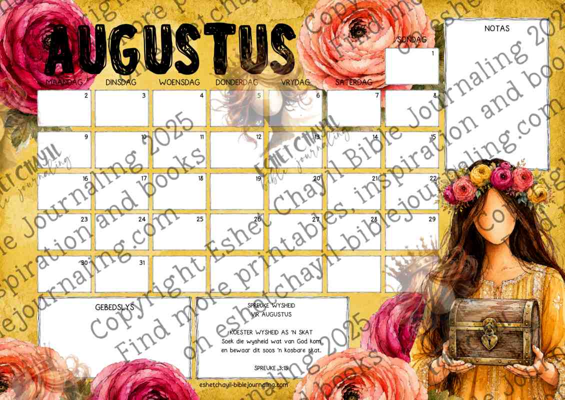 2027 Spreuke Kalender | Drukbare Christelike Kalender PDF
