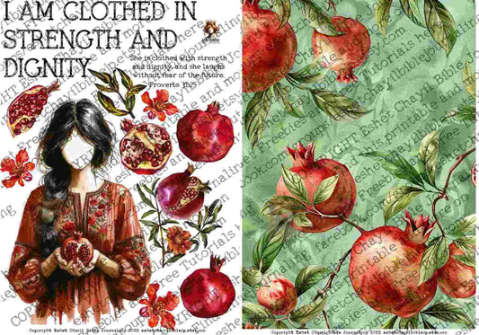 #AFFIRMATION 14 - I am clothed in strength and dignity – Proverbs 31:25 - Bible Journaling Printable