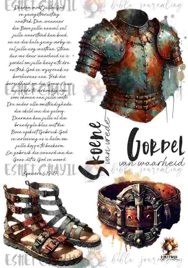 #BIBLE JOURNALING - ARMOR OF GOD AFRIKAANS PRINTED JOURNALING KIT