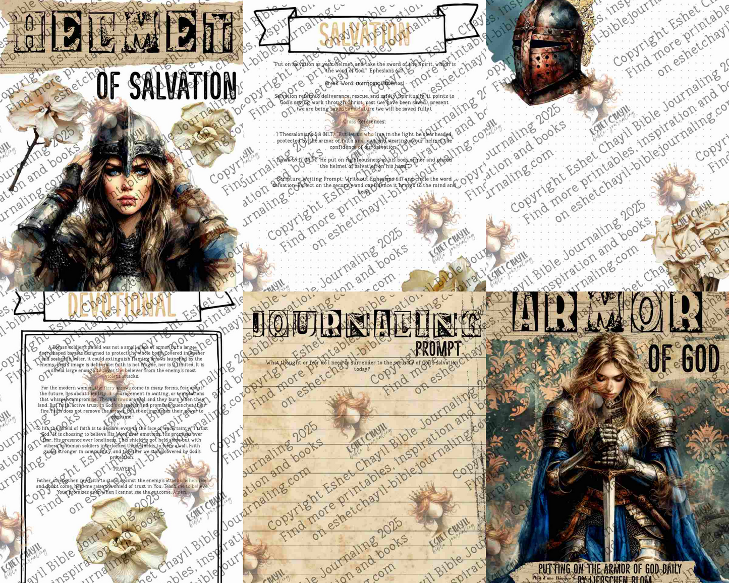 Armor of God - A Bible Study Guide and Printable Ebook, Bible Journaling, Faith Journaling, Art Journaling, Paper Art