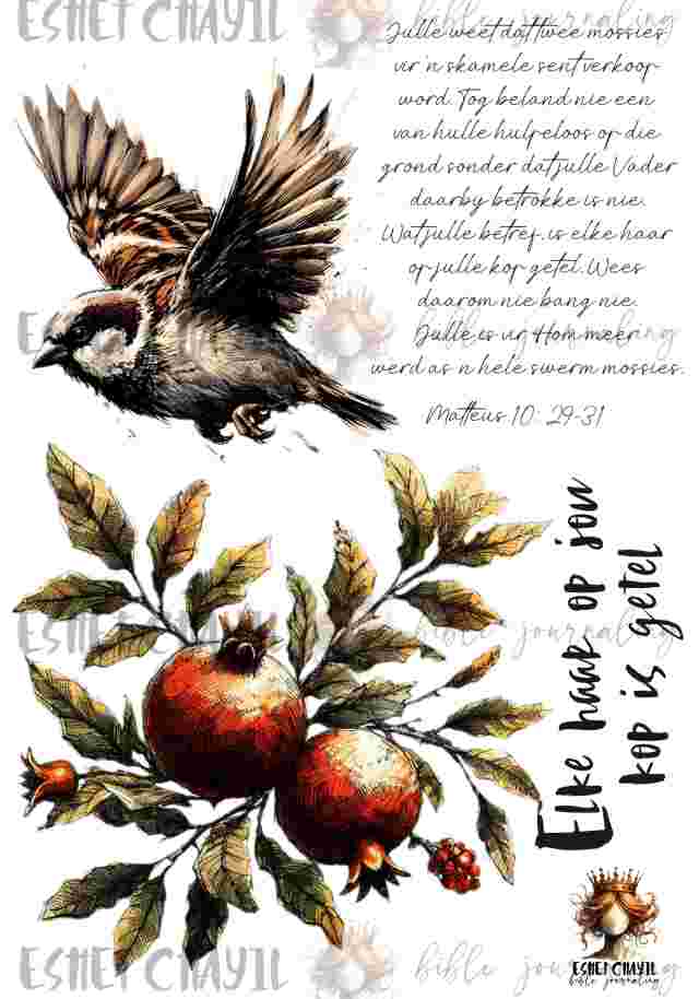 #BIBLE JOURNALING PRINTABLE - WORTHY AFRIKAANS