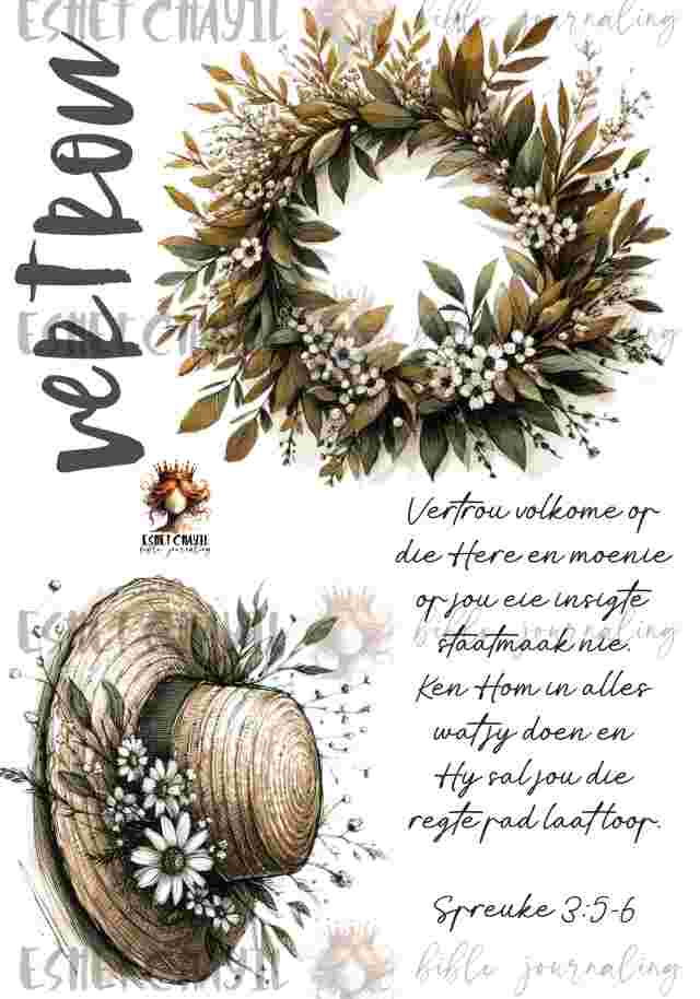 #BIBLE JOURNALING PRINTABLE - REGUIT PAD AFRIKAANS