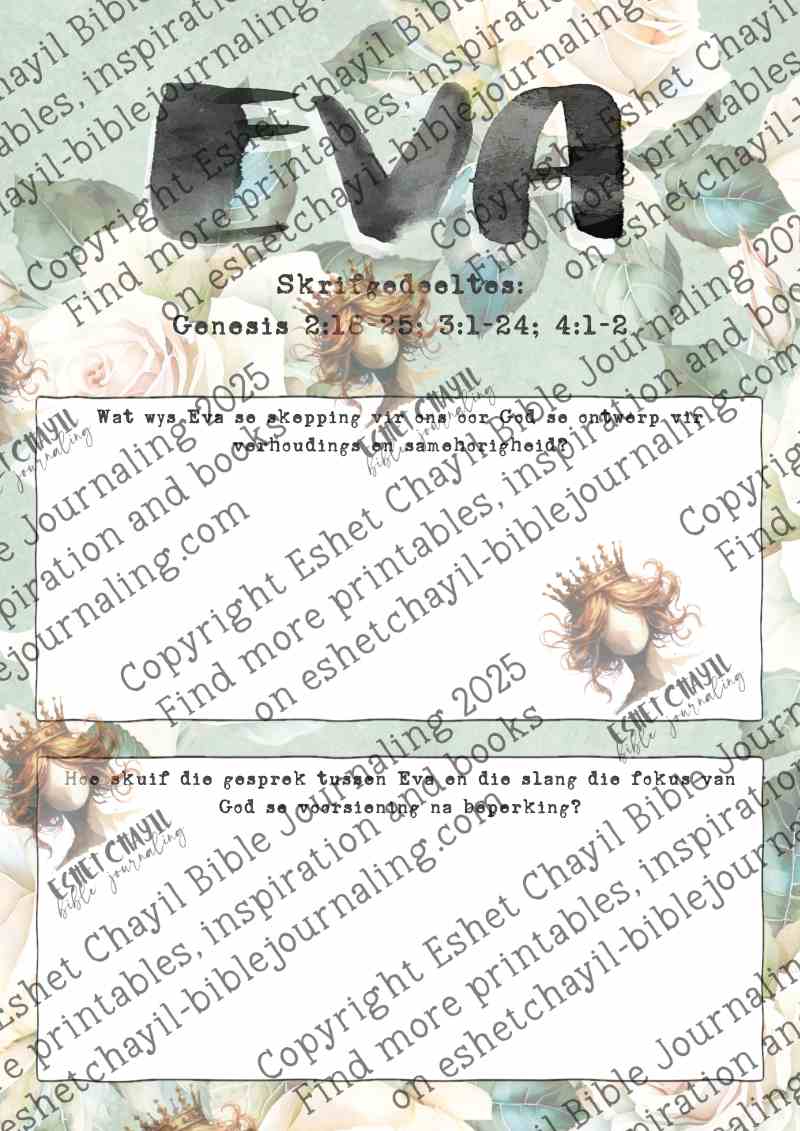Haar Verhaal in die Skrif AFRIKAANS  - A 184 Page Printable Bible Study Guide with 450 Study Questions and Exclusive Online Community Access
