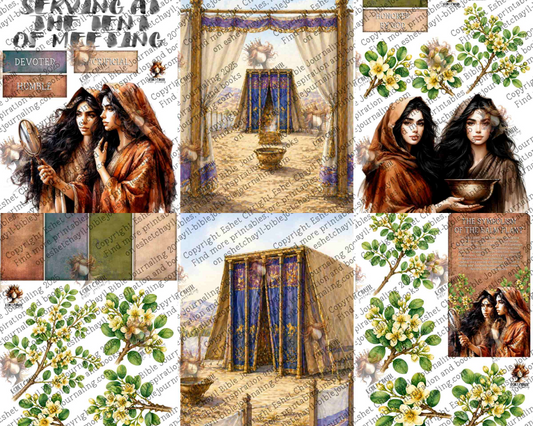 WOB PRINTABLE #N25 WOMEN AT THE TENT OF MEETING (DETAILED FACES) - ENGLISH