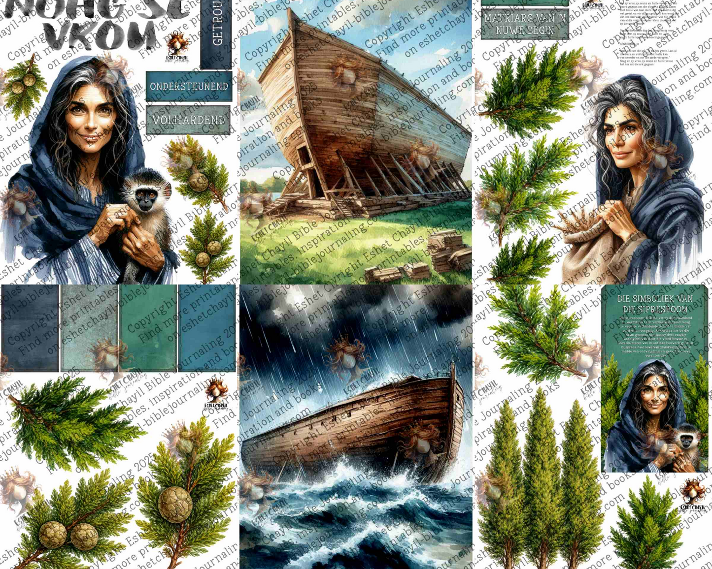 WOB PRINTABLE #N4 NOAH'S WIFE (DETAILED FACES) - AFRIKAANS