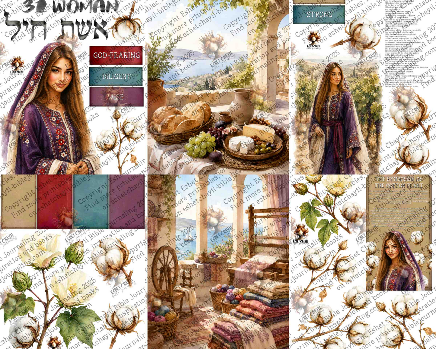 WOB PRINTABLE #N57 PROVERBS 31 WOMAN (DETAILED FACES) - ENGLISH