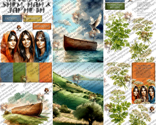 WOB PRINTABLE #N5 WIVES ON SHEM, HAM AND JEPHTATH  (DETAILED FACES) - ENGLISH