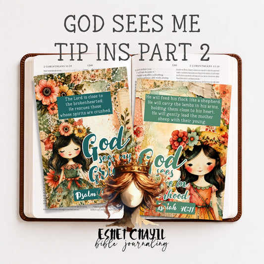 God Sees Me Set 2 – Bible Journaling Tip Ins