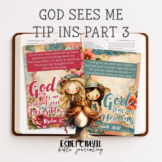 God Sees Me Set 3 – Bible Journaling Tip Ins