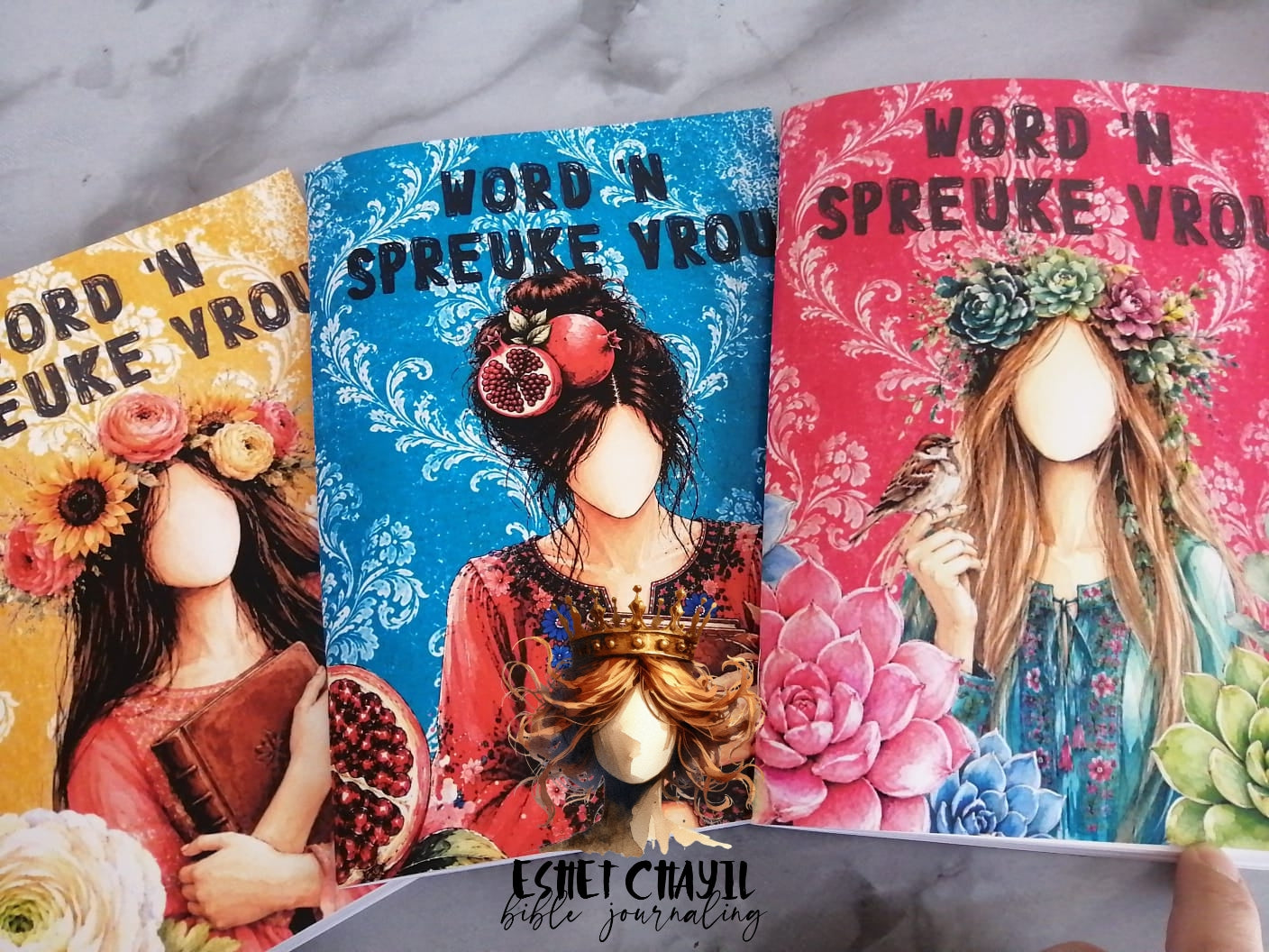 #BIBLE ART JOURNAL - WORD 'N SPREUKE VROU A5 PAK VAN 3 SAGTEBAND - AFRIKAANS