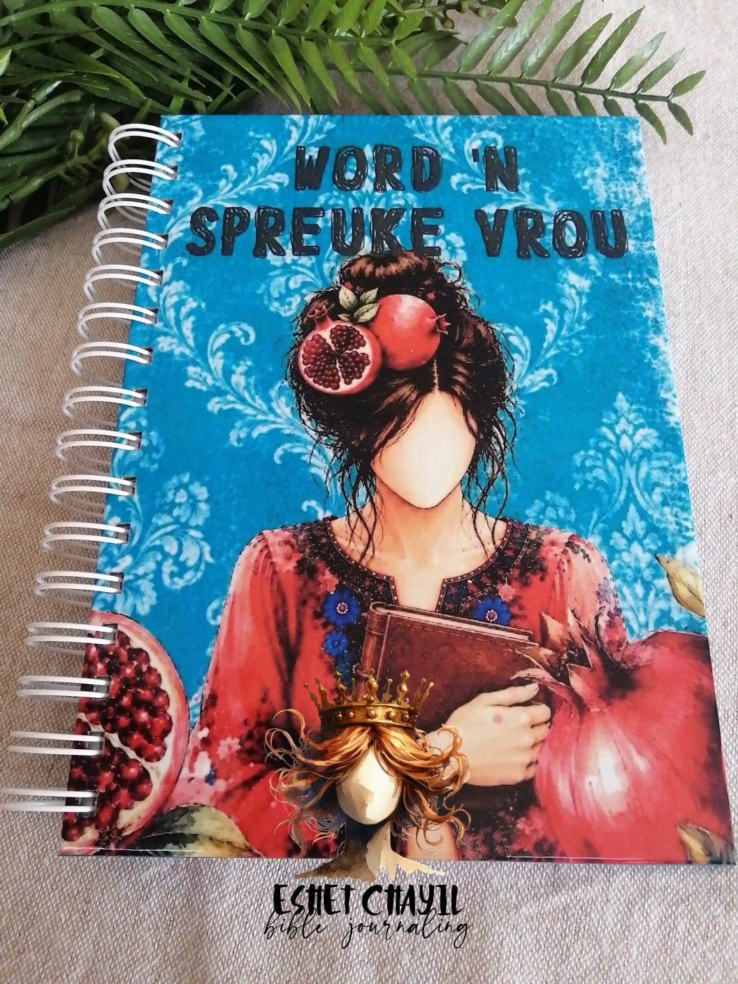 #BIBLE ART JOURNAL - WORD 'N SPREUKE VROU A4 HARDCOVER JOURNAL BLOU - AFRIKAANS